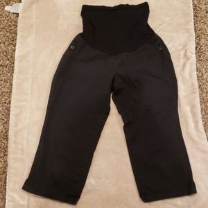 Black Maternity Crops Capris Two Hearts Maternity